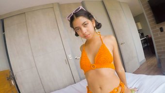 年轻的业余拉丁美女第...