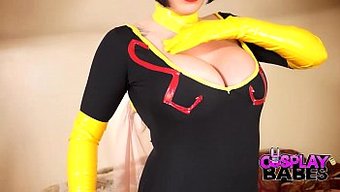 棕色头发的女友享受玩...