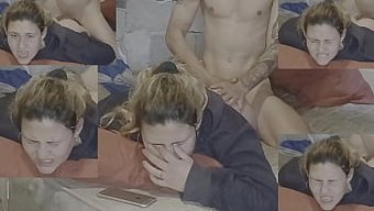 漂亮的金发女在粗暴的...