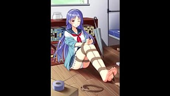 穿着丝袜和高跟鞋的动漫女孩