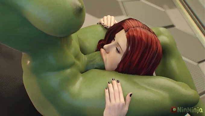 和she-Hulk和黑寡妇3d的变态版本来一场深肛大战