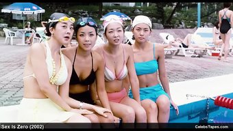 四个韩国美女在热辣的...