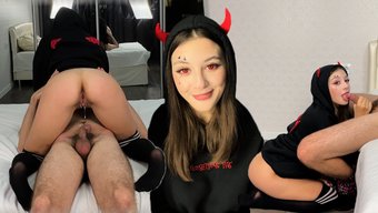 少女棕发女郎口交并在...