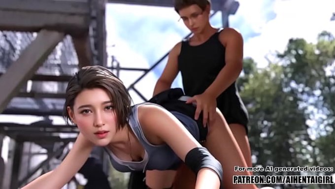 Resident Evil的jill Valentine在成人动画里玩角色扮演