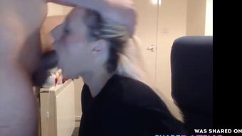 业余金发女郎深喉面部射精