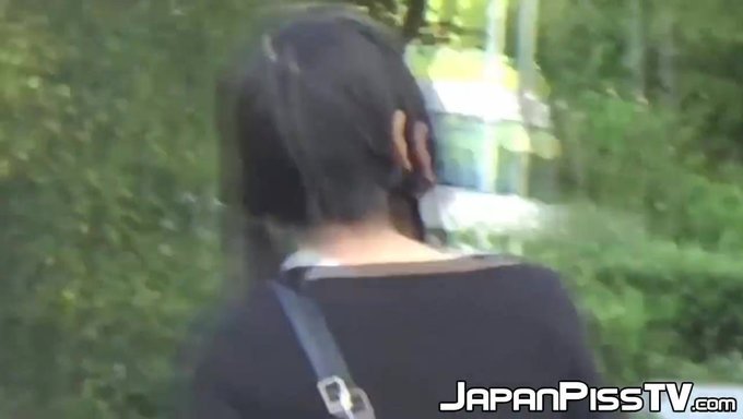 惊讶的偷窥者记录了亚洲女人撒尿的情况